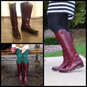 Frye Melissa Button Boots - Bordeaux - 8